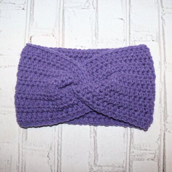 ππ Chunky Purple Crochet Headband β Handmade Β· One Size - Picture 1 of 4